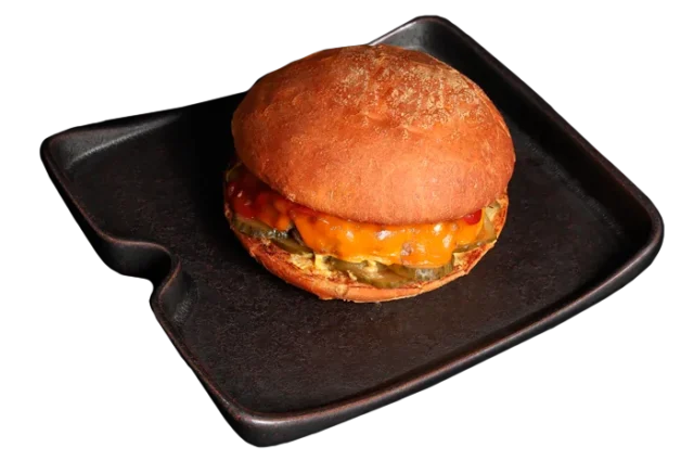 Burger with marbled beef