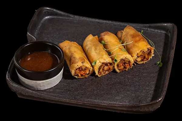 Spring rolls with vegetables and shiitake mushrooms