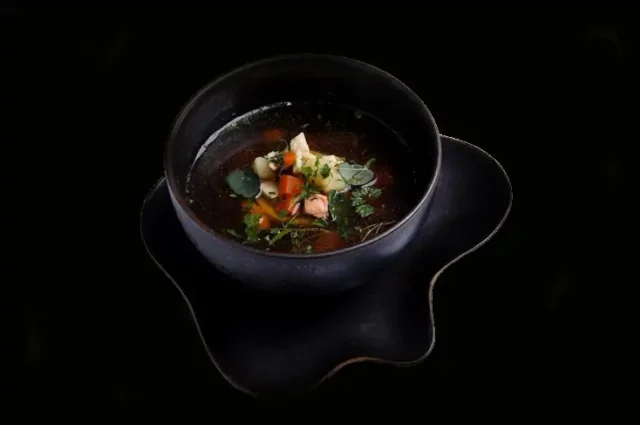 Fish soup with trout and codfish