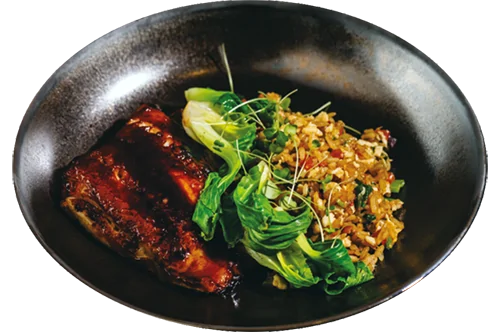 Black cod with fried rice